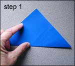 origami bluebird step 1