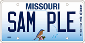 Missouri bluebird license plate