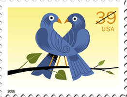 True Blue 2006 3 cent stamp.
