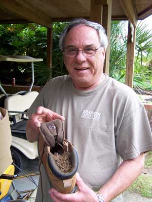 Wayne with Carolina Wren nest. Photo by Bet Zimmerman.