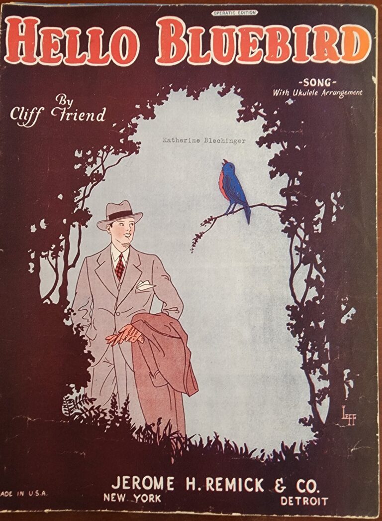 Hello bluebird song sheet