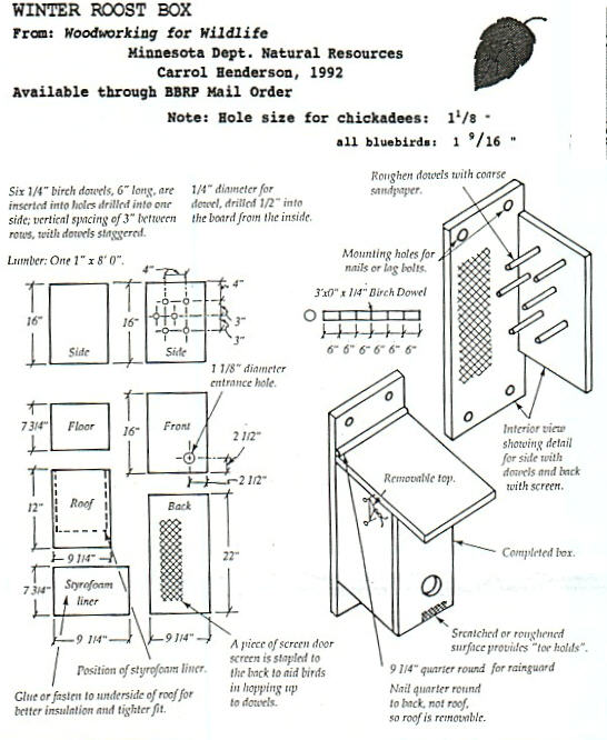 Winter Roost Box design